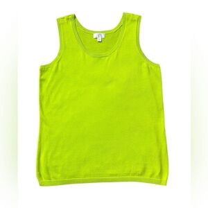 Belle by Kim Gravel neon green lightweight sleeveless sweater size large